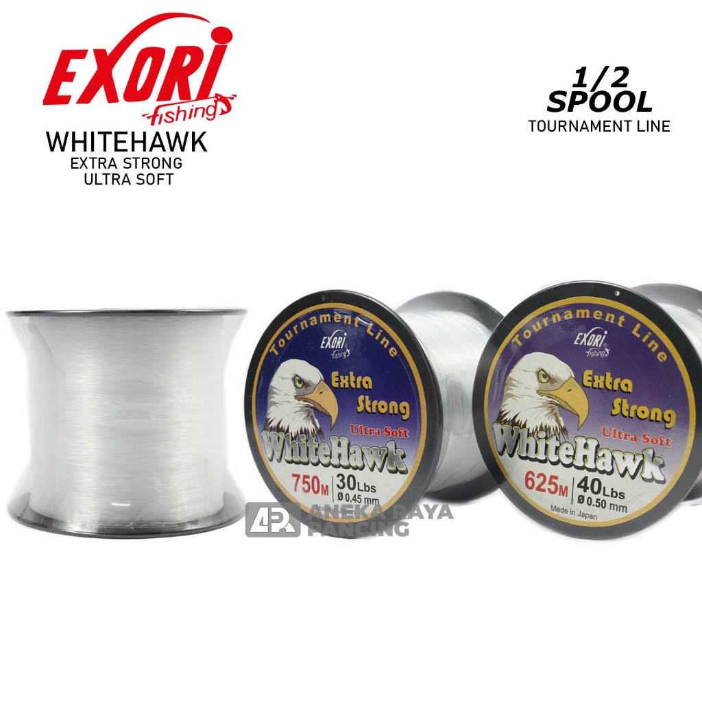 SENAR NYLON EXORI WHITE HAWK 1/2 / SENAR NYLON KUAT / SENAR TROLLING / Senar Nylon Murah Kuat Isi Ba