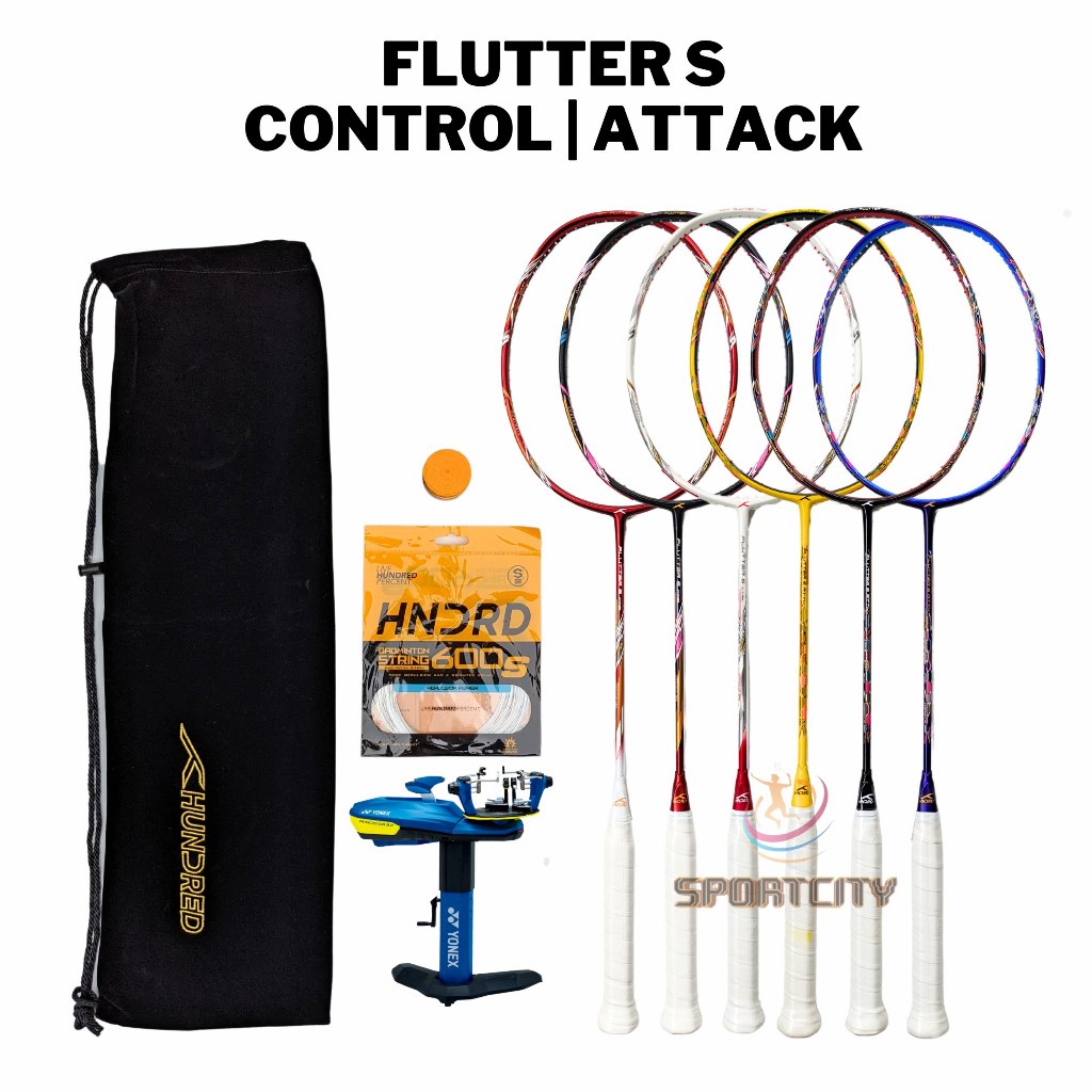 Raket Badminton HUNDRED FLUTTER S Attack / Control / Zoom / 7 Attack Original