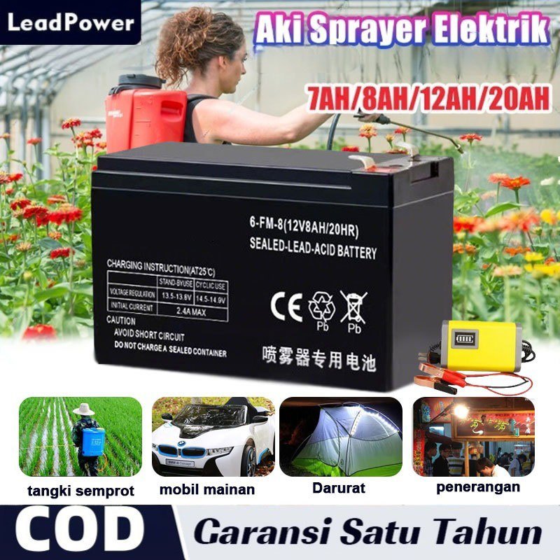 Aki Sprayer Elektrik 12v 12ah Aki Sepeda Listrik Aki 12v 8ah Sprayer lithium Aki cba Tangki Semprot 