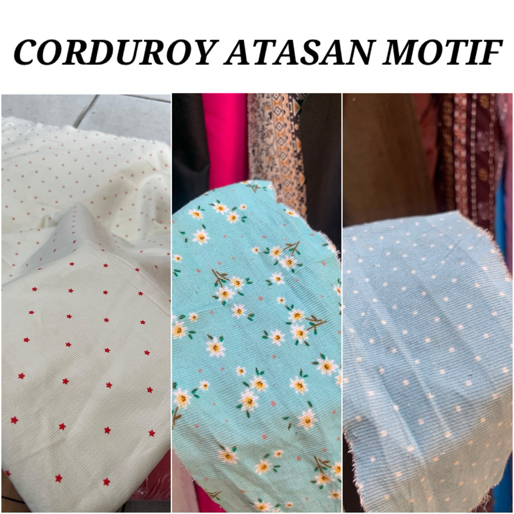 bahan kain katun corduroy atasan/baby corduroy motif/katun corduroy wale 21(harga tertera 50cm)