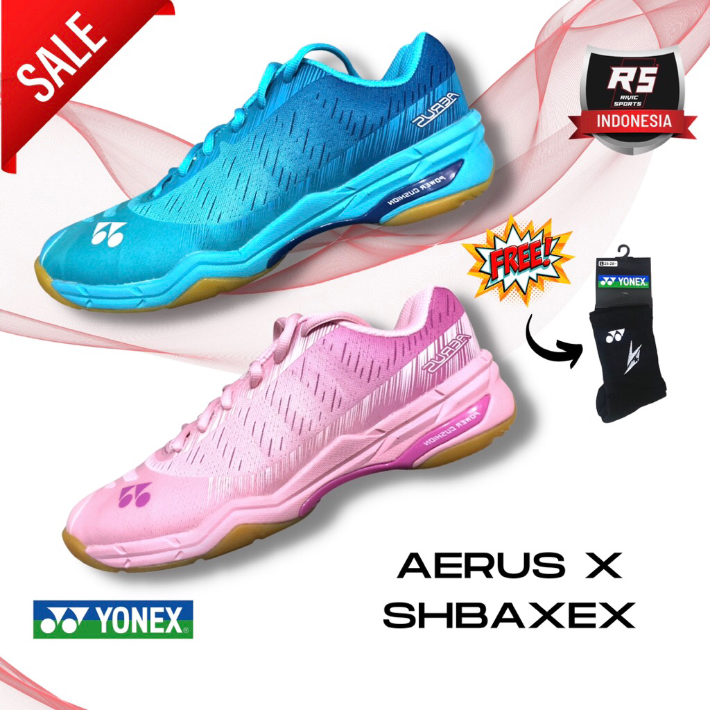 Sepatu Yonex Aerus X New Original Z Mint Blue, Pastel Pink