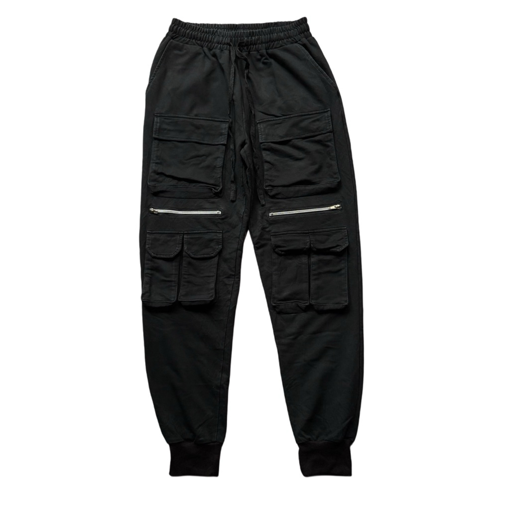 Multi Pocket Cargo Jogger Pants Black