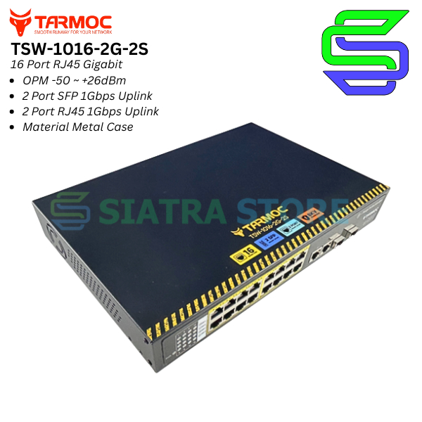 Tarmoc TSW-1016-2G-2S Gigabit 1U Switch Unmanage 16 port Metal Case