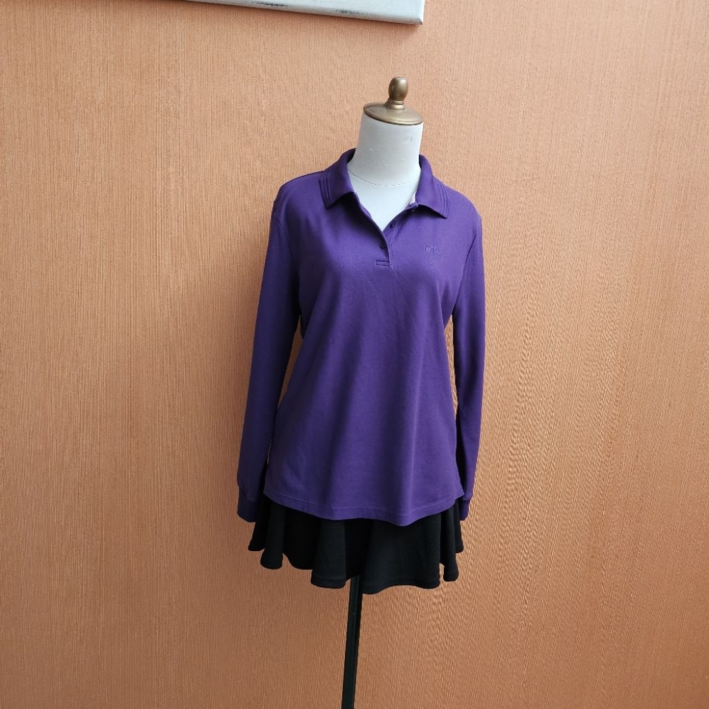 atasan kaos wanita polo CROCODILE cewek L ladies XL lengan panjang