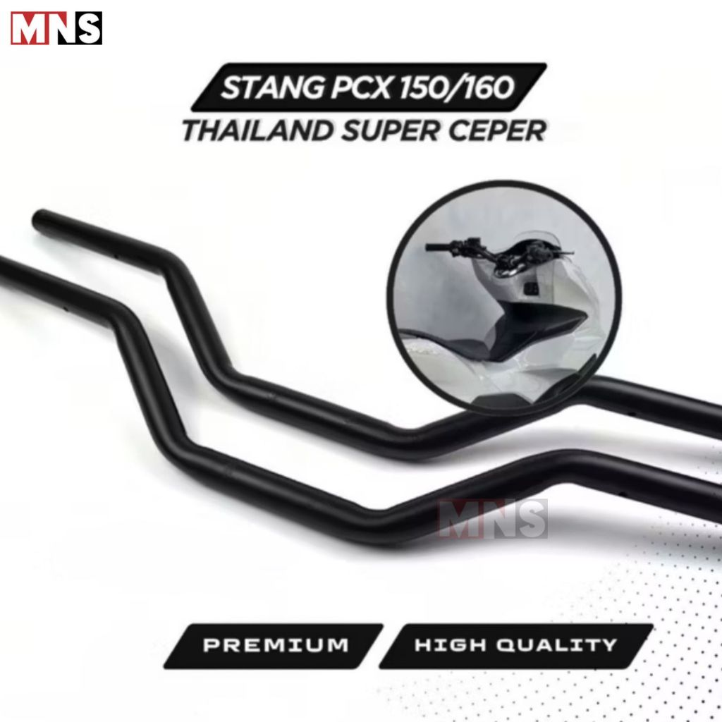 Stang Stir PCX Hitam Ceper Pendek Custom Vins Thailand Setang PNP PCX 150 160 CBU