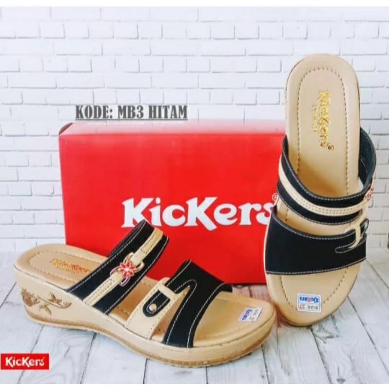 sandal slip on wanita empuk kasual wedges kickers sandal selop cewek kekinian sandal selop perempuan