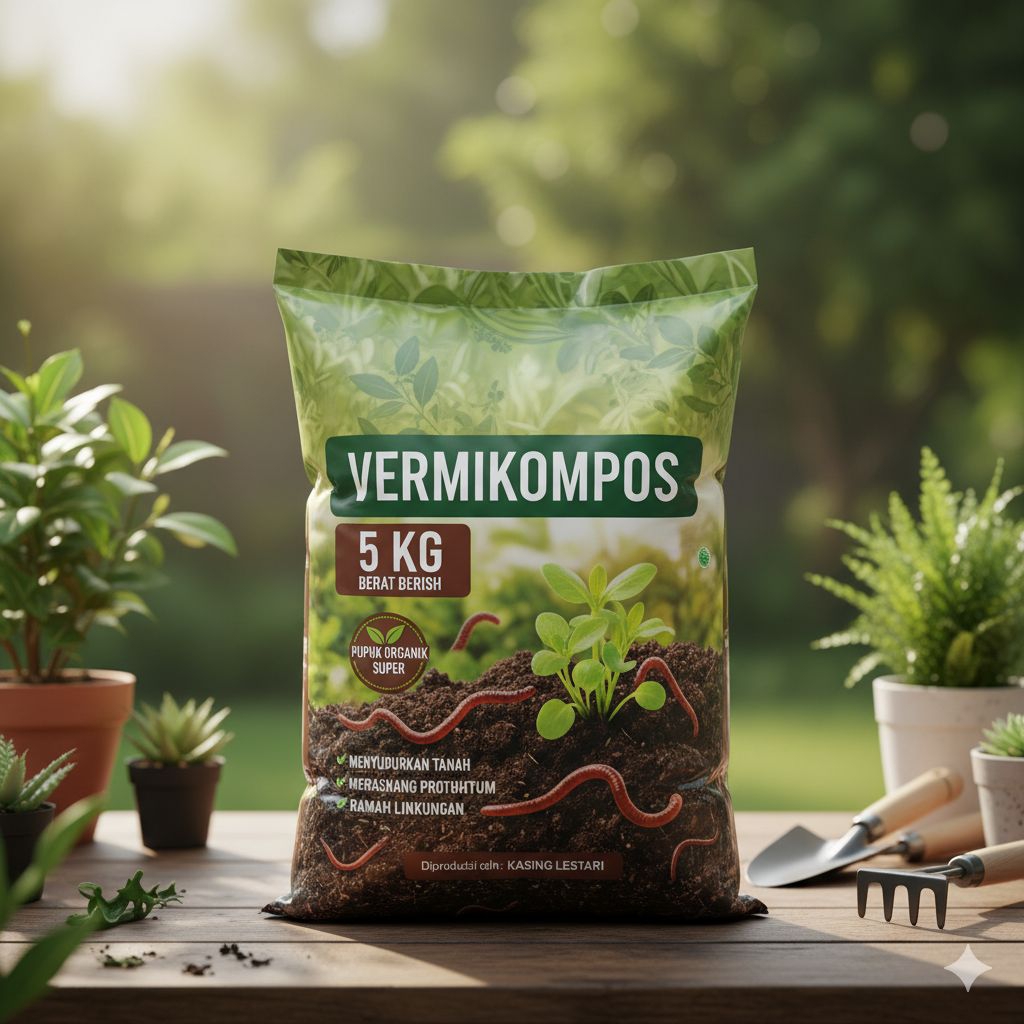Pupuk Kascing Vermikompos Pupuk Organik 1 Kg Media tanam Pupuk Kompos