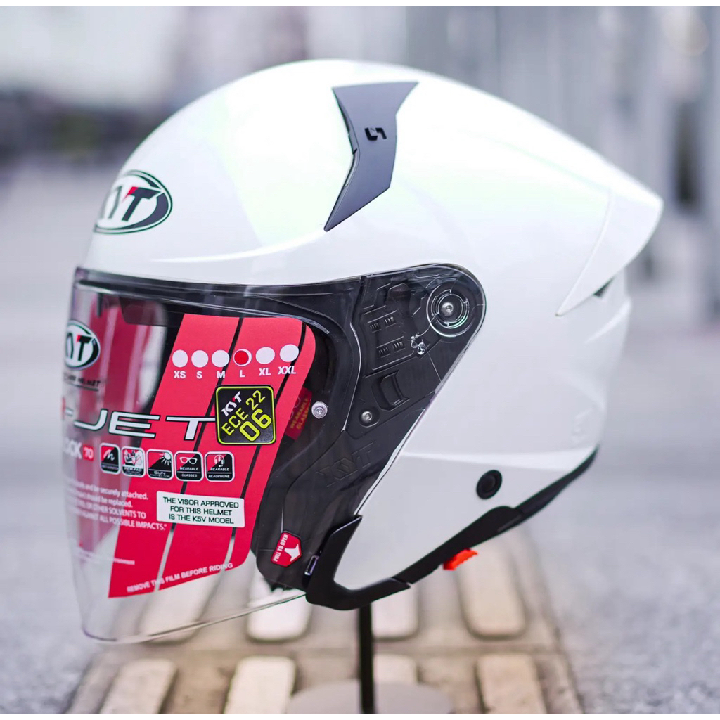Helm KYT TTR Jet Solid White Halface Original FG JET