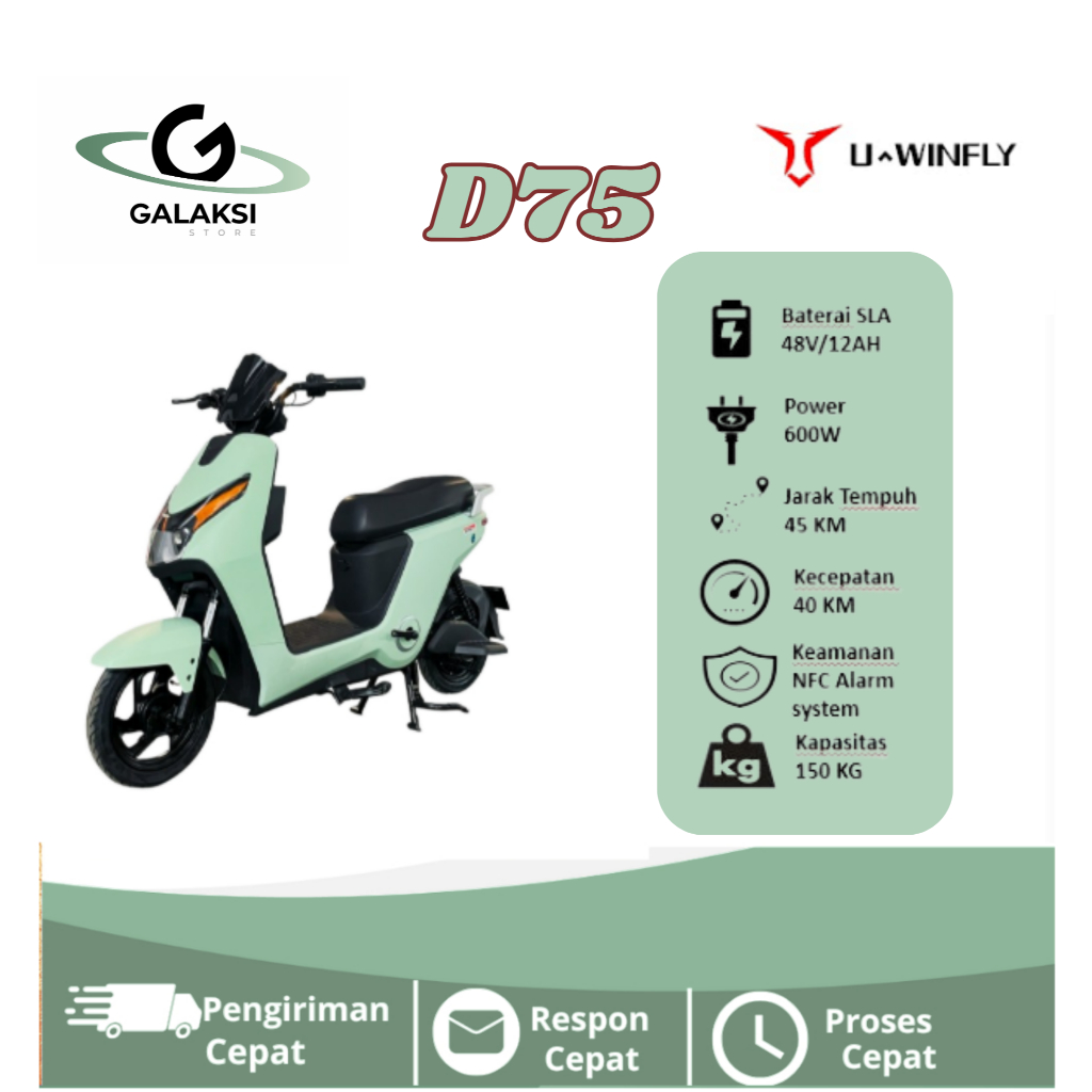Sepeda Listrik Uwinfly D75 600W Motor Power Terbaru 2025 Garansi Resmi Uwinfly Indonesia