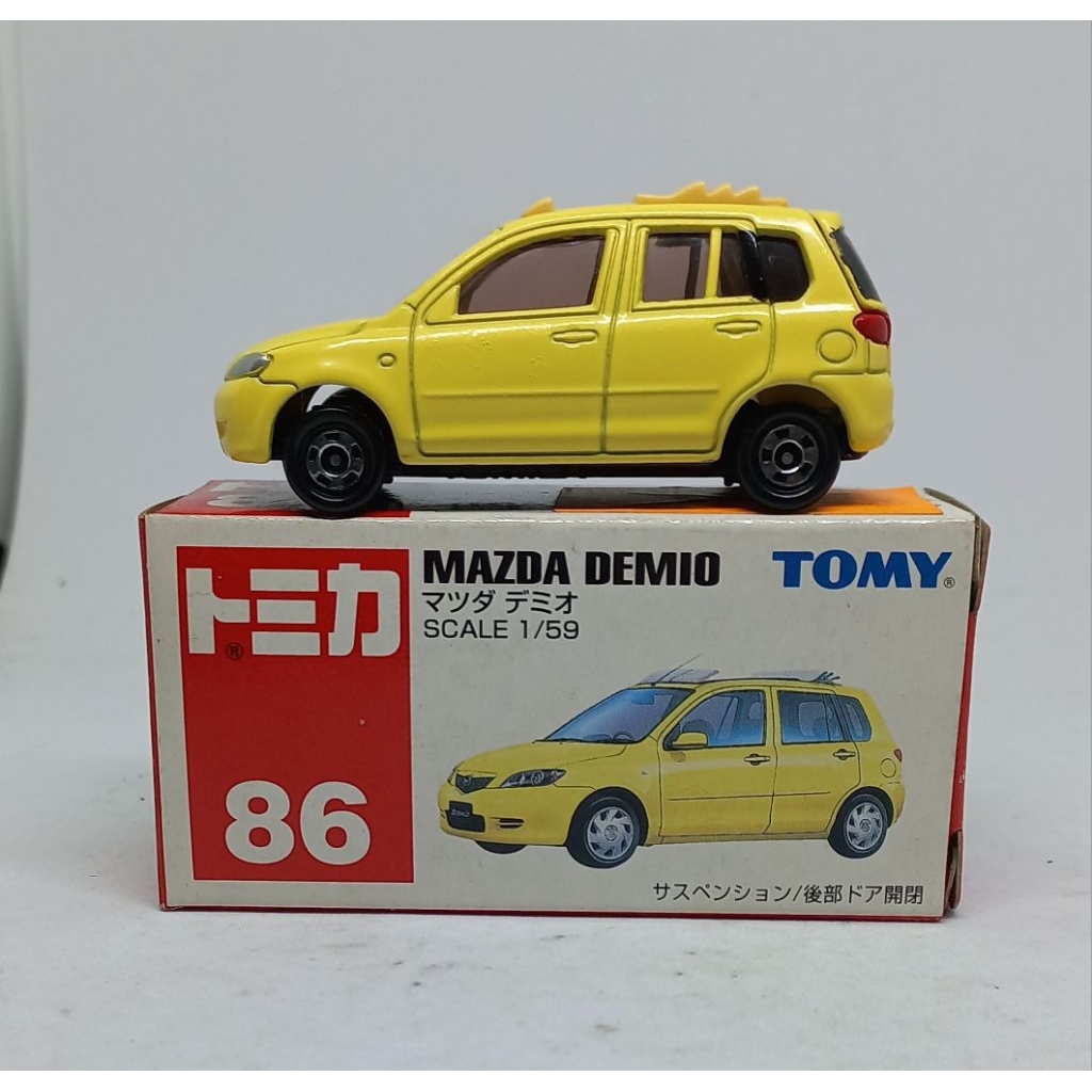 tomica mazda demio yellow 86 tomy biru diecast (t)