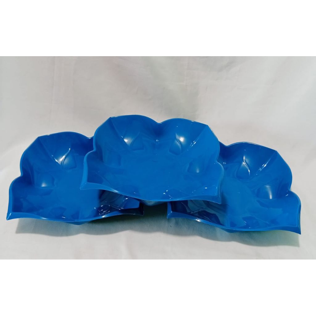 3 PCS WARNA BIRU PIRING PLASTIK LOTUS TRIXY/PIRING HIAS/PIRING UNIK