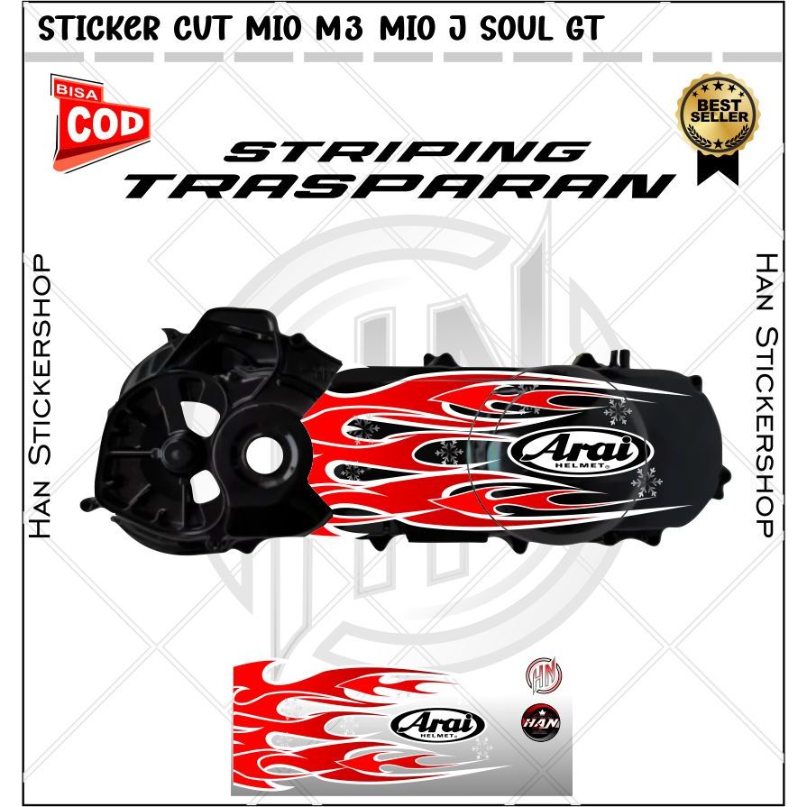 Sticker Trasparan Bak Cvt All /Mio j/Mio M3 Soul tg Variasi Striping