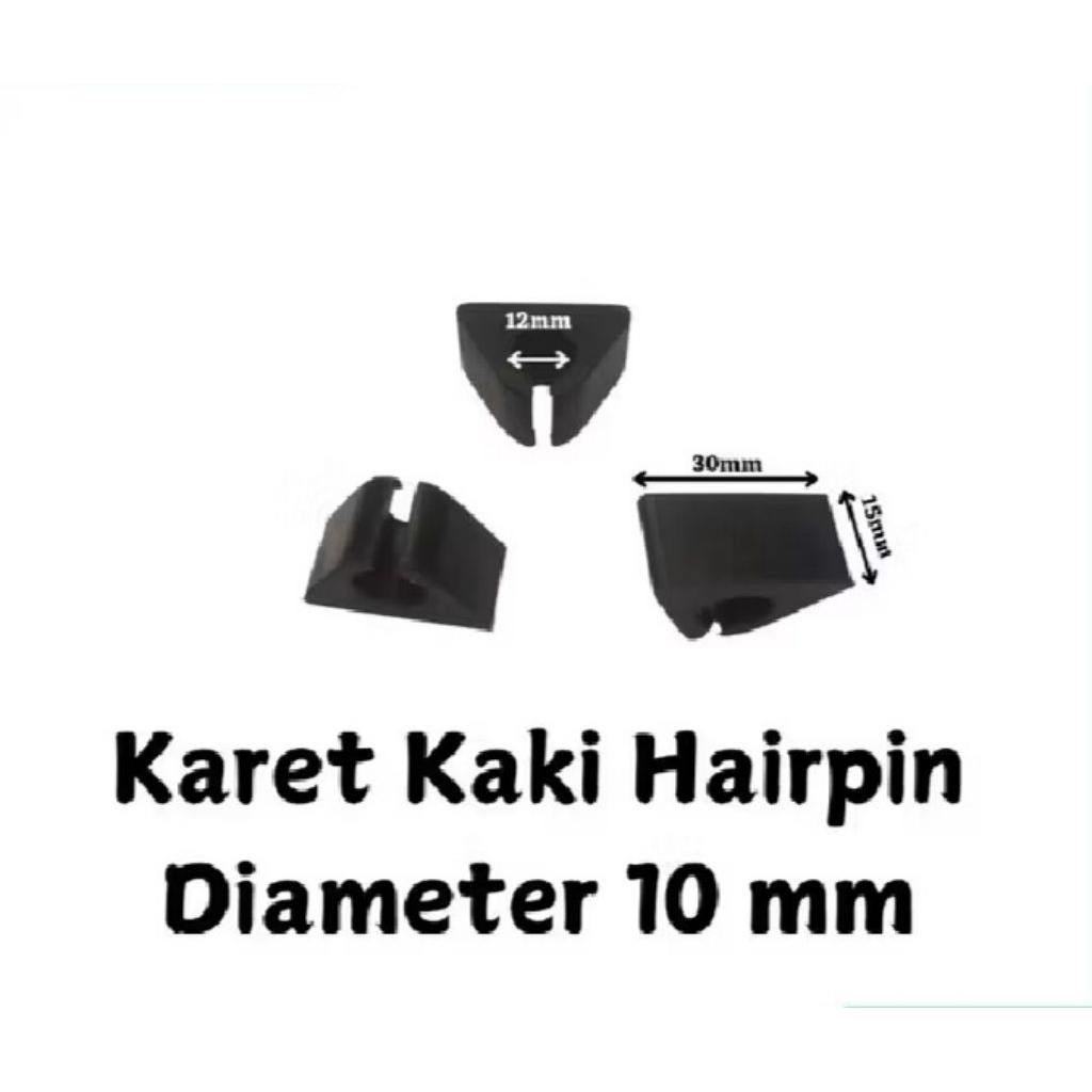 karet kaki hairpin 10mm cekung/cagak alas kaki meja kursi pot bunga besi beton