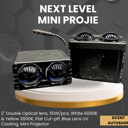 Mini Projector Mobil - Mini Projie Hyperion Next level - 2 Inch - LED Projector - Lampu Mobil - 100%