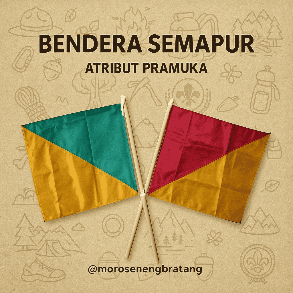 Bendera Semapur Pramuka Merah Kuning Hijau – Aksesoris Semaphore & Tongkat Pramuka