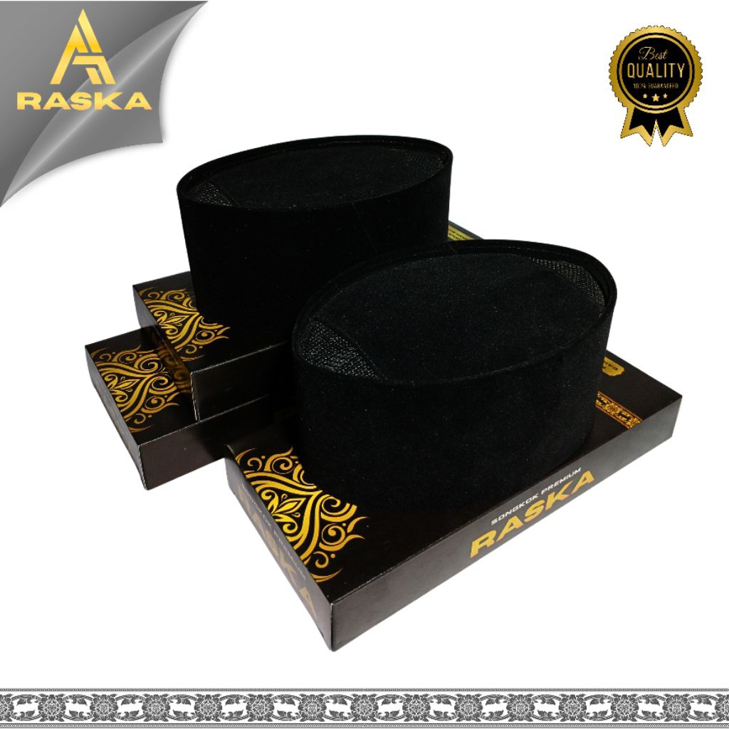 SONGKOK HITAM MOTIF AC TINGGI 7 8 9