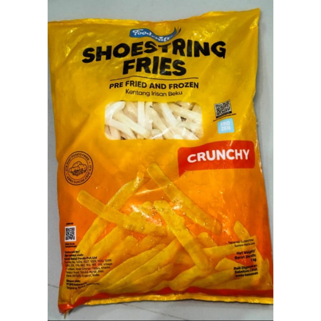 Foodcraft Shoestring Fries 1 Kg, Frozenland Shoestring French Fries 500 gr, enak dan ppraktis, tingg