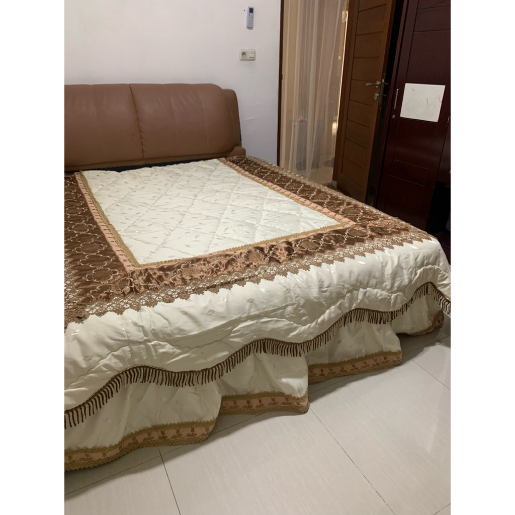 (prelove baru) bes cover set Seprei premium pengantin rampel mewah sekali