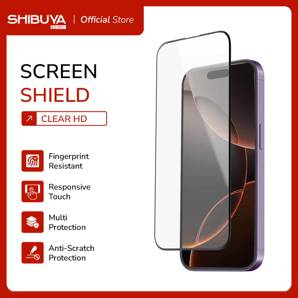 Anti-Dust Tempered Glass SHIBUYA iPhone 11 12 13 14 15 16 Pro Max – Easy Install, Anti Debu, CLEAR