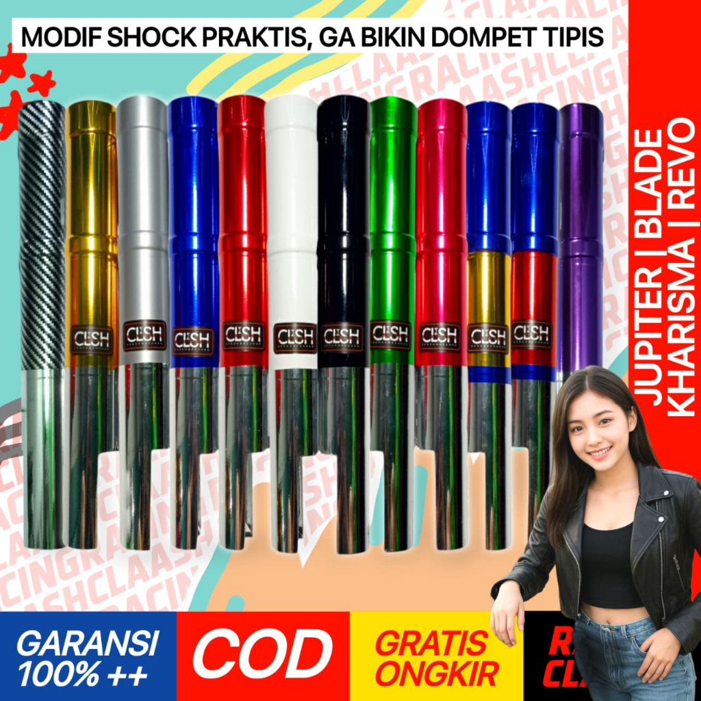 Racing Claash Cover Shock Sok Skok Shok Depan Jupiter Kharisma Revo Blade Depan