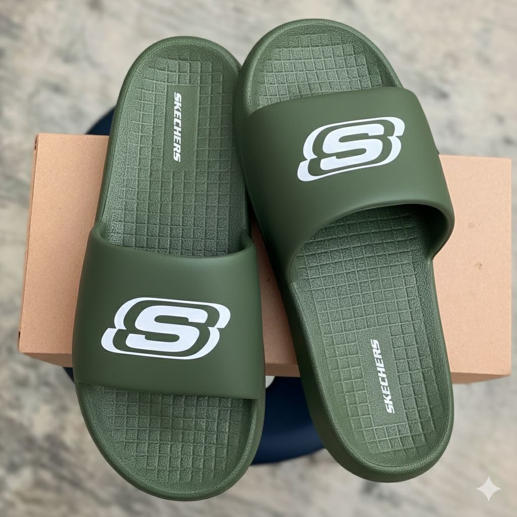 Sandal Slop Skechers Pria Sandal Slide Pria Sandal Slip On Stylish EVA Phylon Empuk