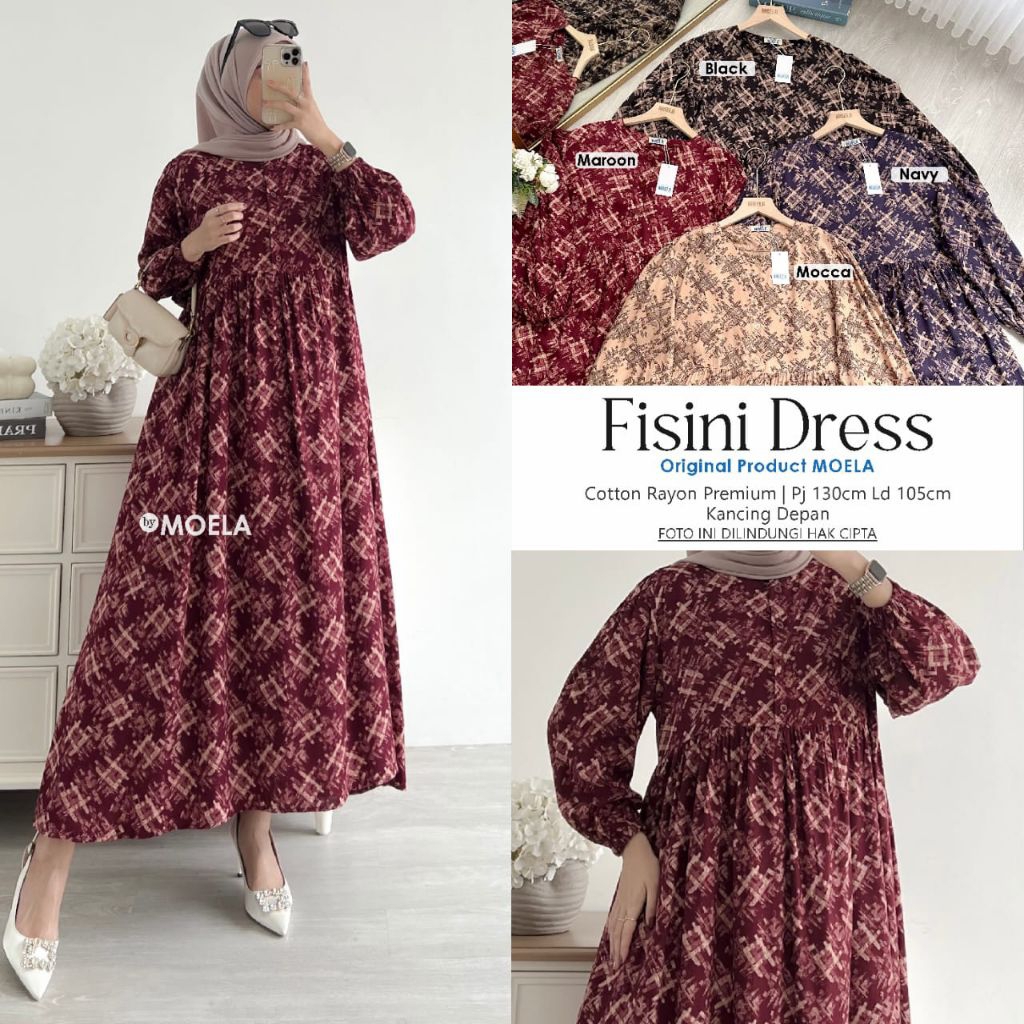 (Gamis rayon & midi by Moela) Fisini dress by Moela