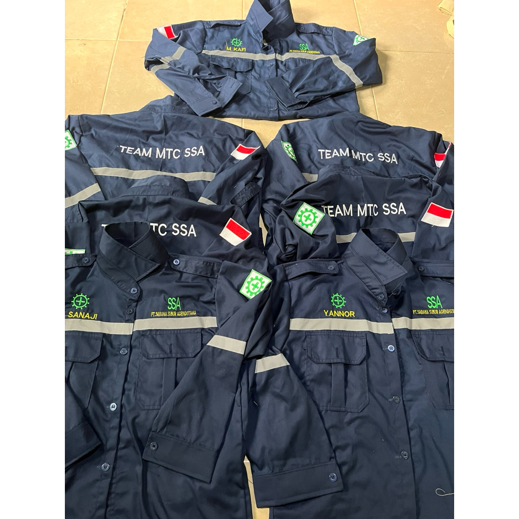 Baju Wearpack Safety Bisa Bordir Satuan Kemeja Proyek Bengkel Tambang Seragam Pabrik Murah