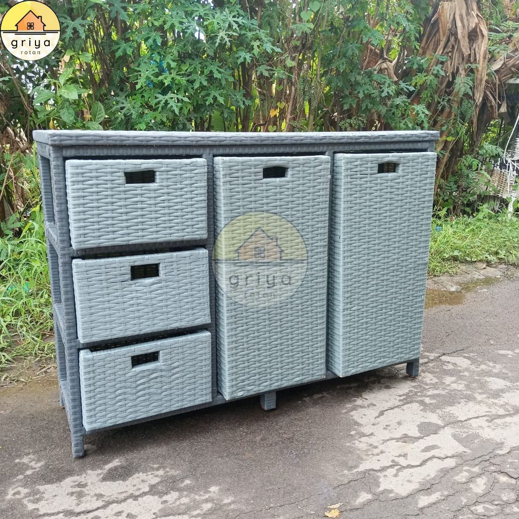Lemari Rotan Sintetis Box Loundry Model Laci Rotan Sintetis