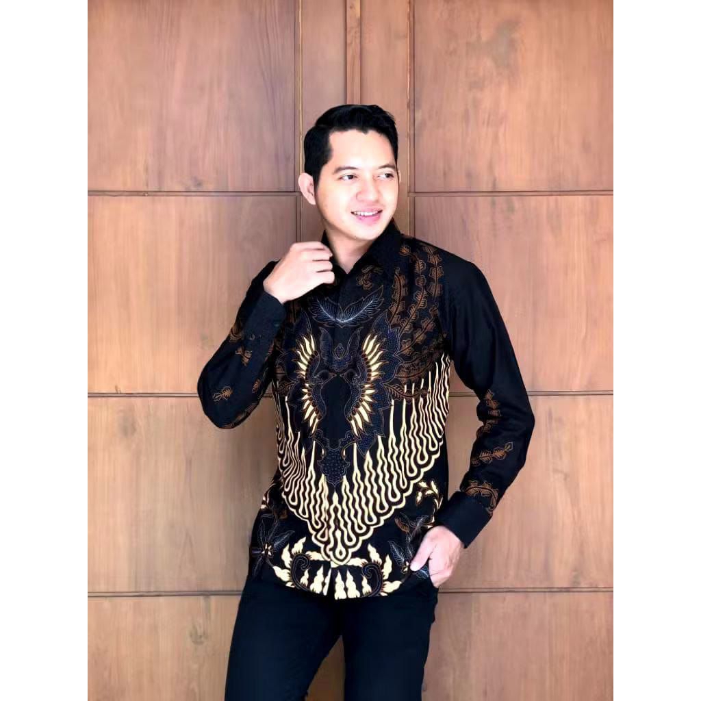 Kemeja Batik Atasan Pria Lengan Panjang Size M L XL XXL Sragam Kantor Kondangan Kodian Murah By Kant