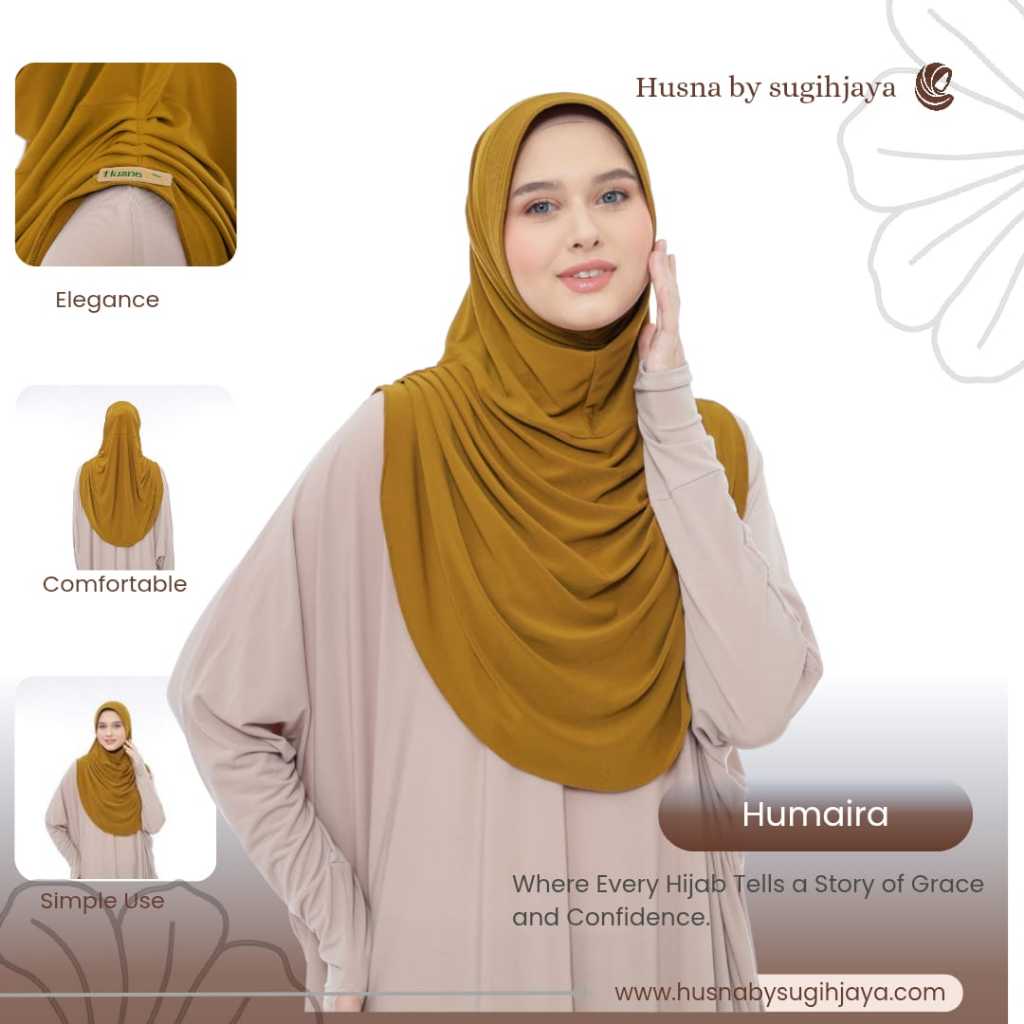 Husna Sugihjaya Hijab Instan Pet Humaira Bahan Jersey Exclusive Dewasa Standar By Bilqeez Store