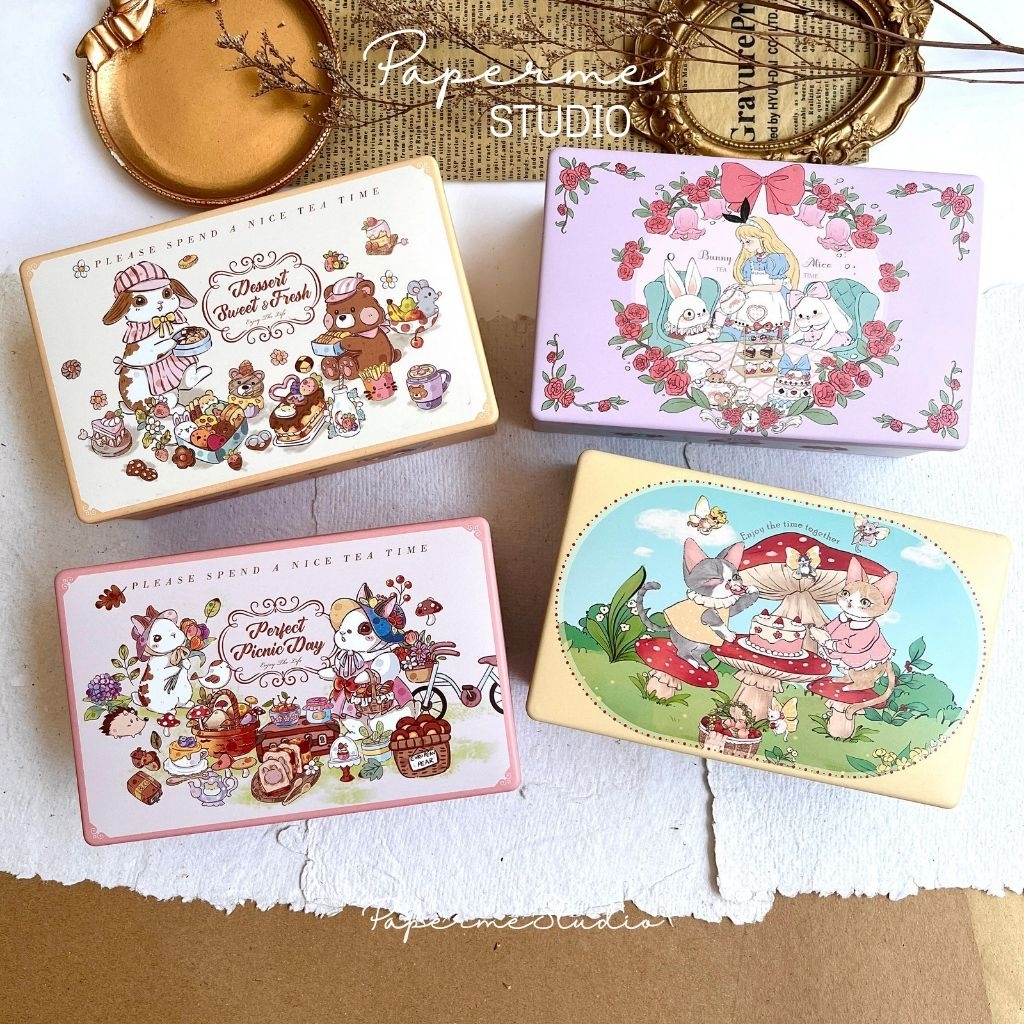 TIN CASE - kaleng tin box storage mini box kaleng kotak penyimpanan cute shabby aesthetic by Paperme