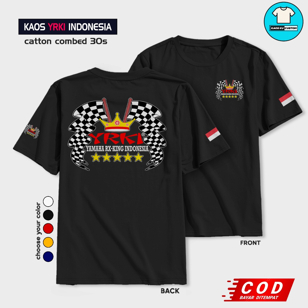 KAOS DISTRO LENGAN PENDEK YRKI YAMAHA RX KING INDONESIA | KAOS OBLONG KEREN RX KING LENGAN PENDEK | 