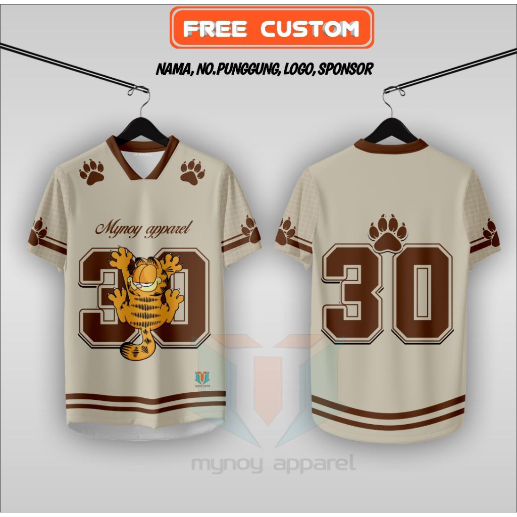 Jersey olahraga sepak bola futsal | Full printing Custom | Kombinasi The jungle child cream | Mynoy 