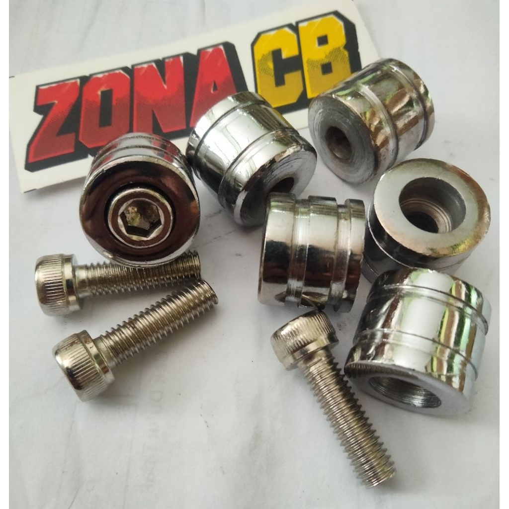 manisan begel cb stainless krom chrome set baut L / pemanis begel cb panjang pendek / tutup begel