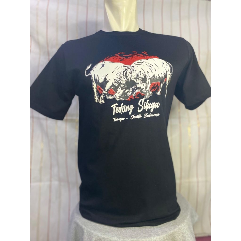 Kaos Sablon Toraja Motif Tedong Silaga