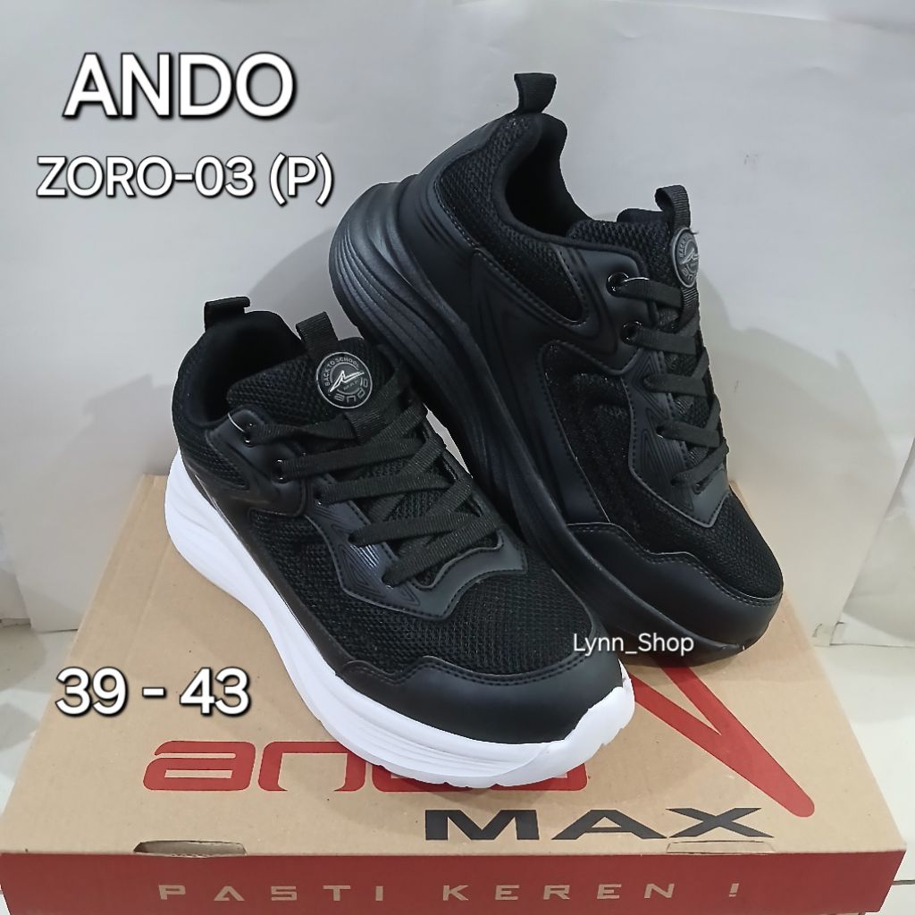 ANDO ZORO-03 (P) #New Sepatu Sekolah Sneakers Phylon Ando 39-43 100% ORI