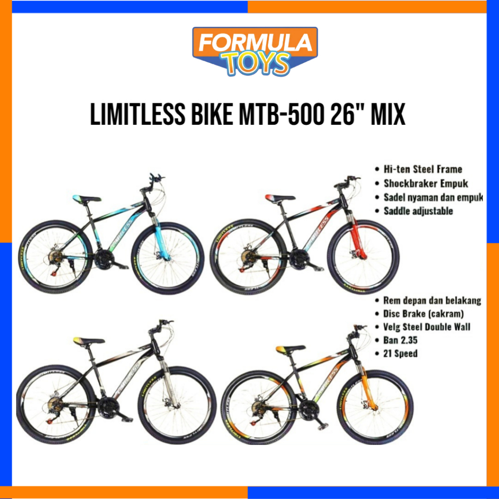 SEPEDA GUNUNG/MTB LIMITLESS BIKE MTB-500 26" MIX