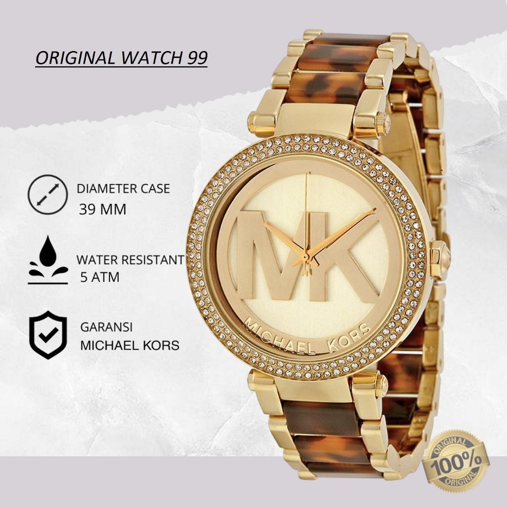 100% ORIGINAL Jam Tangan Wanita Michael Kors MK6109 Jam Tangan Original - Stainless Steel & Rantai