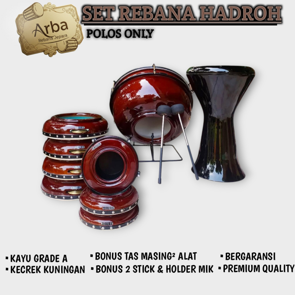 Rebana Hadroh Jepara asli / Rebana Hadroh 1 Set lengkap / Rebana Hadroh Polos
