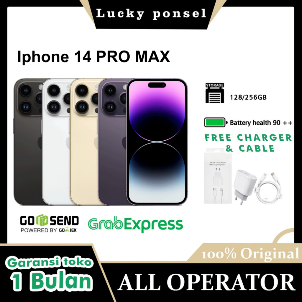 IP 14 Pro Max 128/256GB SECOND Like New Fullset