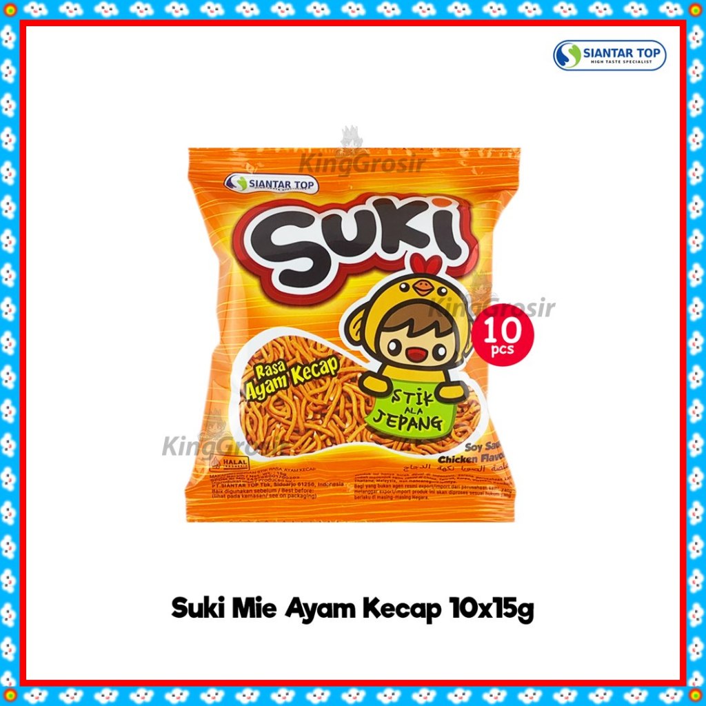 Suki Mie Stik Ala Jepang Renceng Isi 10 Sachet (15gr) / Snack Mie Kering Renyah / Suki Noodle Snack