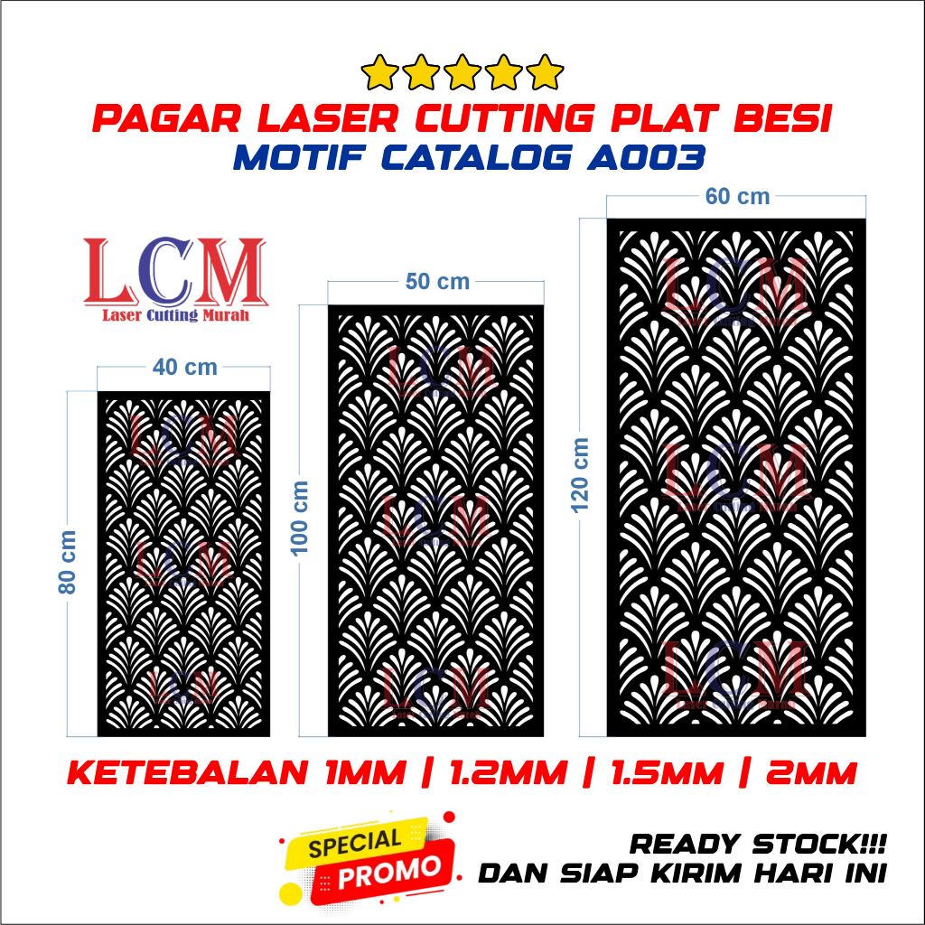 Laser Cutting Plat Besi | Plat Ornamen Pintu dan Pagar Rumah Estetik | Laser Cutting Murah