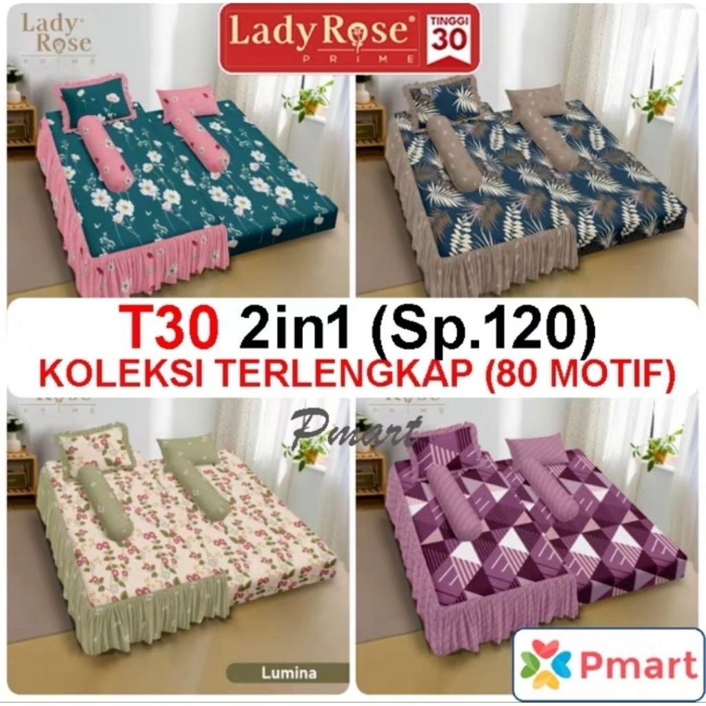 Sprei Ladyrose 2in1 (120×200) | Sprei Bed Dorong