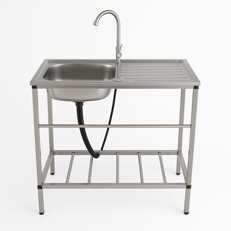 Konsesi harga Wastafel Stainless Steel Terpadu untuk Memotong & Mencuci Sayuran Kokoh Tahan Lama Mud