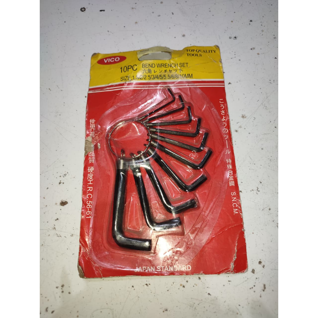 kunci L set 10pcs hitam vico / kunci L set 10pcs