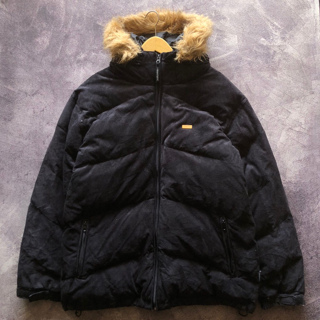 Fleece Puffer Jacket asnadispec JAPAN Market Second Size XL,Puffer hitam second Puffer jacket hitam 