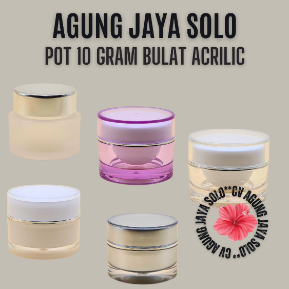 Pot Cream 10 Gr Bulat Acrilic / Pot Acrilic / Pot Cream Acrilic / Pot Kosmetik / Pot Krim Wajah / Po