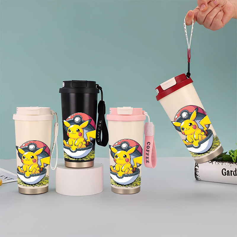 Tumbler  Pokeball Anak Pikachu Ekor Petir Pokemon Multifungsi Lucu, Praktis & Anti Tumpah Mudah diba
