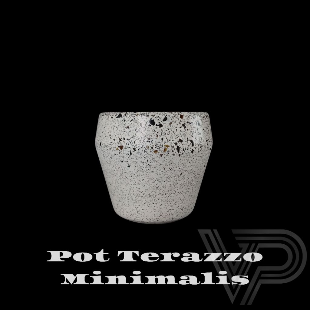 Pot hias mini teraso putih tirus 7cm