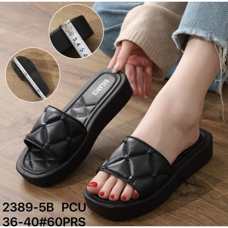 Sandal Slop Karet Jelly Import Slop Tebal 4 cm Balance sandal selop wanita perempuan karet ukuran 37
